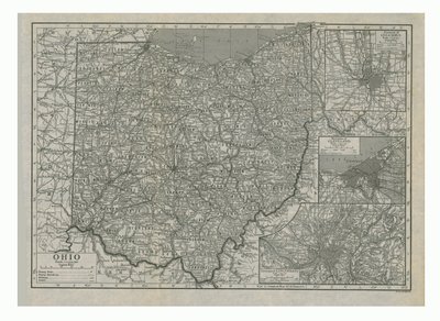 Mapa de Ohio, EE.UU., c. 1910s de Emery Walker