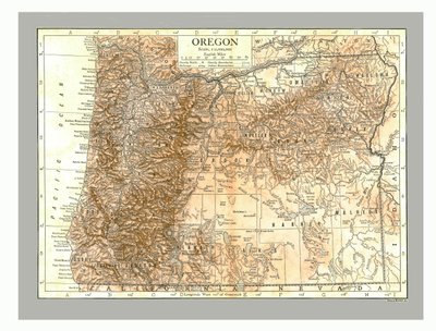 Mapa de Oregón, c. 1910 de Emery Walker