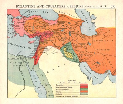 Bizantinos y cruzados contra selyúcidas, circa 1130 d.C. de Emery Walker Ltd