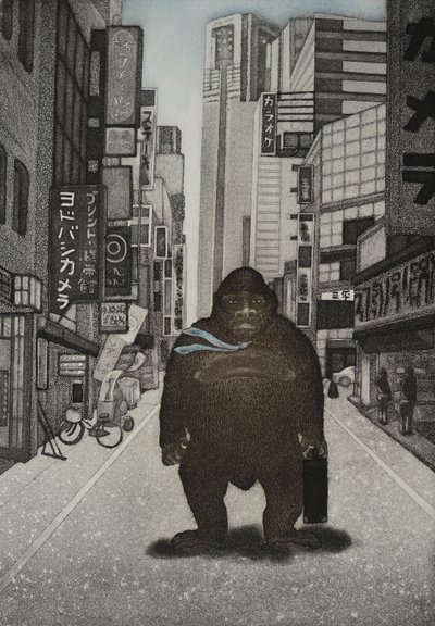 Kong domado, 2007 (aguafuerte) de Emiko Aida