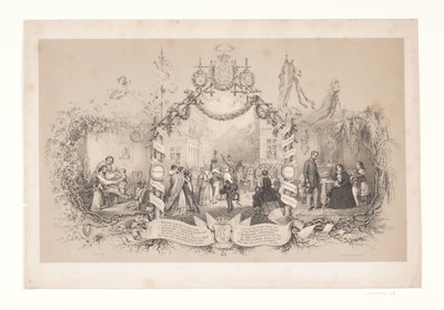 Hoja conmemorativa del regreso de las tropas después de la guerra de 1848-1850 de Emil Ditlev Bærentzen