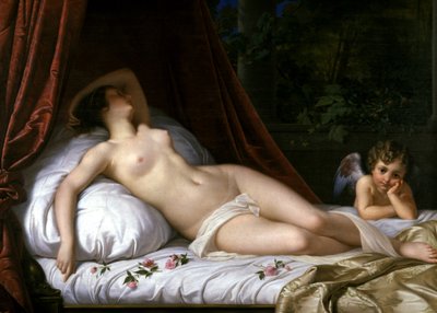 Venus recostada con Cupido de Emil Jacobs