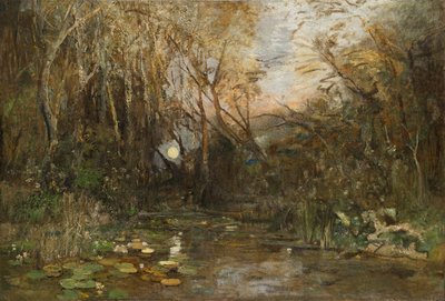 Salida de la luna en el Praterau de Emil Jakob Schindler