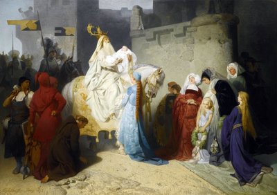 Merlín presentando al futuro rey Arturo de Emil Johann Lauffer