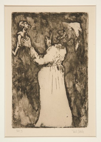 La marioneta, lámina 7 de Fantasías (Fantasy) de Emil Nolde