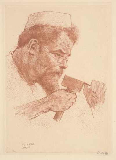 Max Klinger trabajando de Emil Orlik