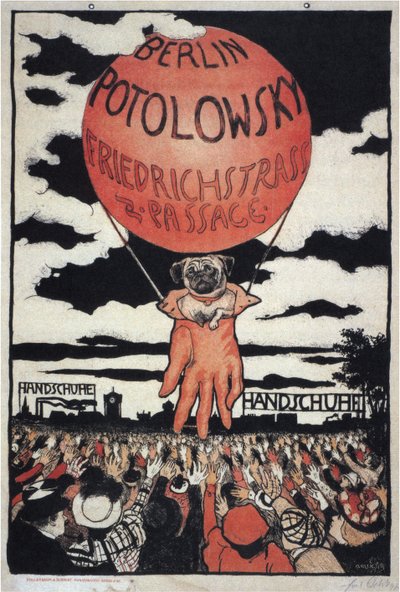Póster para el fabricante de guantes Potolowsky, 1897 de Emil Orlik