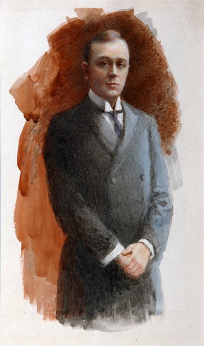 Retrato del cantante de ópera Leonid Vitalyevich Sobinov 1872-1934, 1934 de Emil Oskarovich Wisel