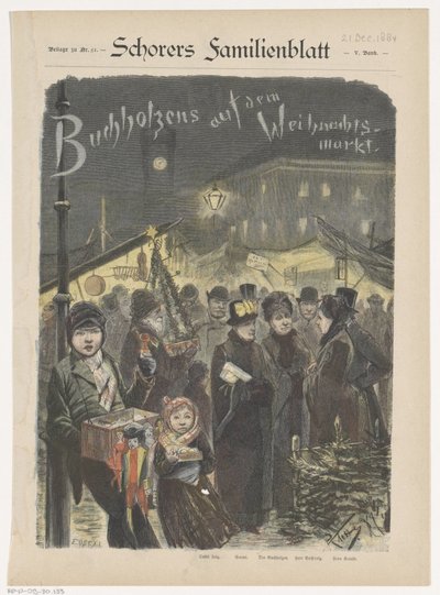 La familia Buchholz en Kerstmarkt Buchholzens en el mercado navideño (título sobre el objeto) de Emil Ost