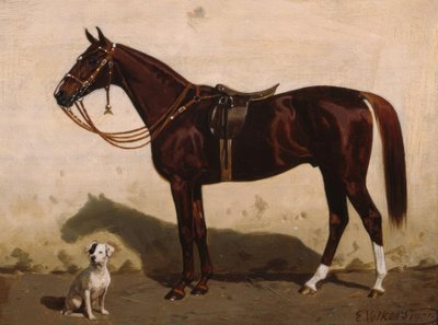 Zorro ensillado con perro de Emil Volkers