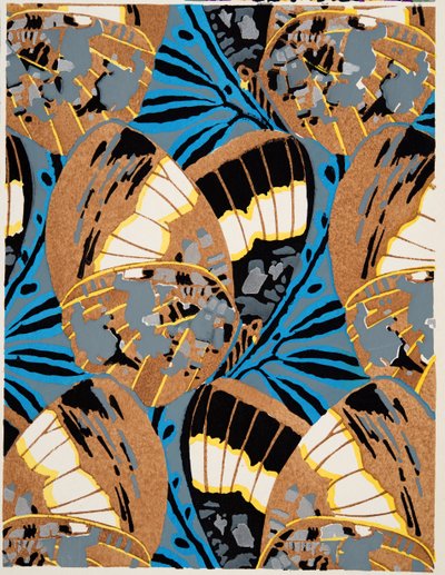 Detalle de la lámina 20 , de Papillons, pub. 1925 (impresión en pochoir) de Émile Allain Séguy