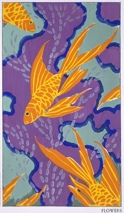 Motivo de diseño extraído de "Bouquets et Frondaisons, 60 Motifs en couleur", publicado en París a finales de los años 20 (impresión en plantilla) de Émile Allain Séguy