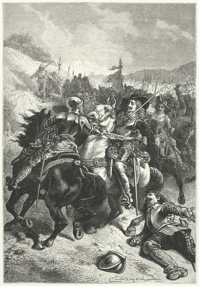 El rey Carlos I en la batalla de Naseby de Emile Antoine (after) Bayard