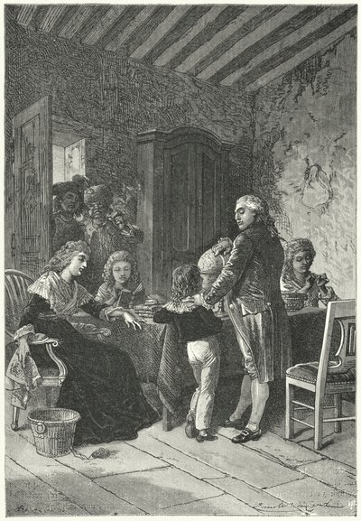 Luis XVI y su familia encarcelados en el Templo de Emile Antoine (after) Bayard