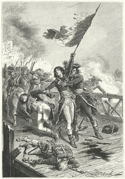 Napoleón Bonaparte en el puente de Arcole de Emile Antoine (after) Bayard