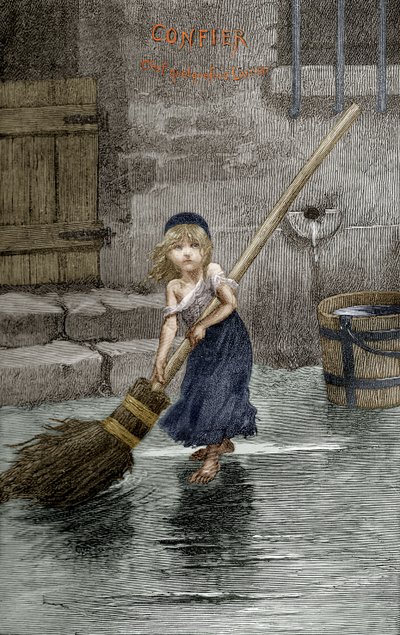 Cosette, ilustración de "Los Miserables" de Victor Hugo, 1862 de Emile Antoine Bayard