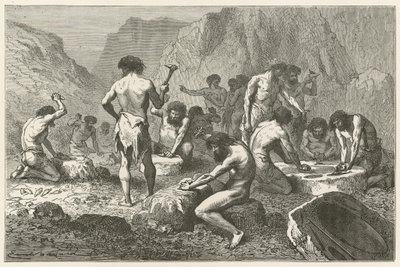El primer taller de la industria humana, o el taller de fabricación y pulido de sílex en Pressigny de Emile Antoine Bayard