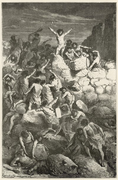 Los primeros combates regulares entre los hombres en la edad de piedra, o el campamento fortificado de Furfooz de Emile Antoine Bayard