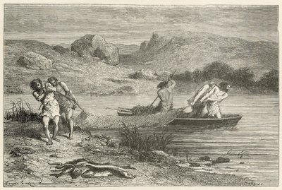 Pescadores en la época de la piedra pulida de Emile Antoine Bayard