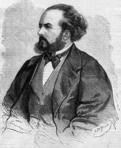 Retrato de Gustave Hippolyte (Gustave-Hippolyte) Roger (1815-1879), tenor francés - dibujo de Emile Bayard de Emile Antoine Bayard