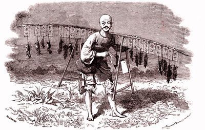 Matarratas en China. 1874 (grabado) de Emile Antoine Bayard