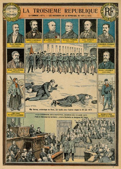 La Tercera República y sus presidentes de 1871 a 1913 - la Comuna de 1871 - Monseñor Darbois, Arzobispo de París, fue ejecutado, fusilado con otros rehenes el 28 de mayo de 1871 - sesión del 16 de junio de 1871 en la Cámara de Diputados: "Aquí está el libe de Emile Antoine Bayard