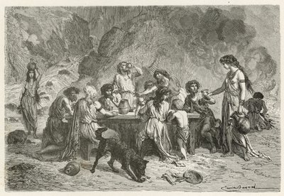 Una comida en la época del bronce de Emile Antoine Bayard