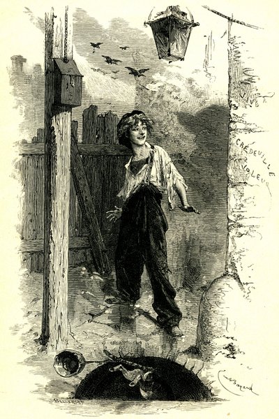 Victor Hugo: Los Miserables. Gavroche, niño de París. Ilustración de Emile Bayard. de Emile Antoine Bayard