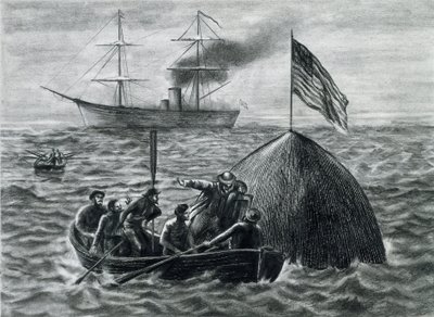 Ilustración para la novela "De la Tierra a la Luna". de Emile Antoine Bayard