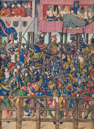 Fin del torneo en Brujas, 11 de marzo de 1392, siglo XV, 1937 de Emile Aurele van Moe