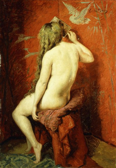 Desnudo de espaldas; Nu de Dos (óleo sobre lienzo) de Emile Baes