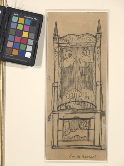 Design For A Cabinet/Chair (carboncillo negro sobre papel de estraza) de Emile Bernard
