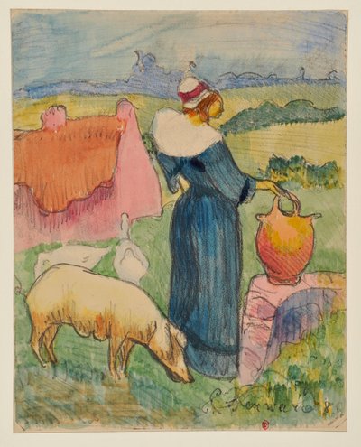 La mujer con la jarra [prueba a] de Emile Bernard