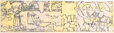 La Lessive (La lavandería) (cincografía coloreada a mano) de Emile Bernard
