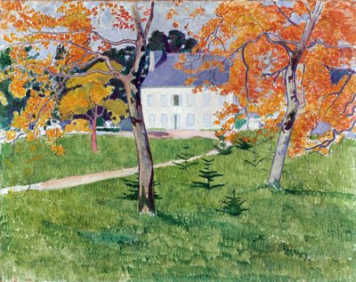 Casa entre los árboles - Pintura de Emile Bernard (1868-1941), óleo sobre lienzo de Emile Bernard