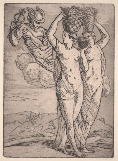 Mercurio y dos mujeres de Emile Bernard