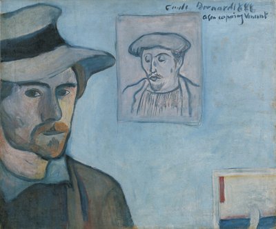 Autorretrato con retrato de Gauguin, 1888 de Emile Bernard