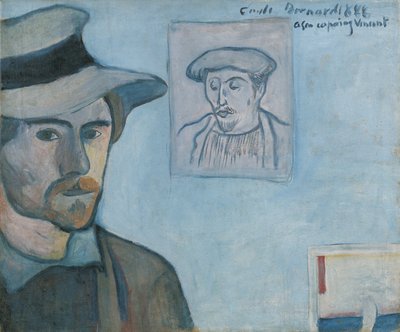Autorretrato con retrato de Gauguin de Emile Bernard