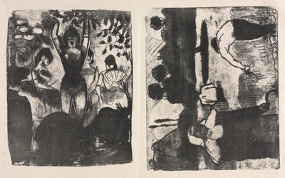 Cantante en el Café-Concert y The Harvesters (Les Moissonneurs) de Emile Bernard