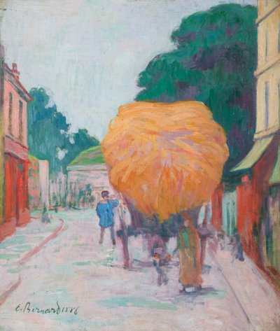 La puerta de Asnieres: El carro de heno, 1886 de Emile Bernard