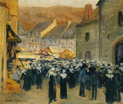 El mercado en Pont-Aven de Emile Bernard