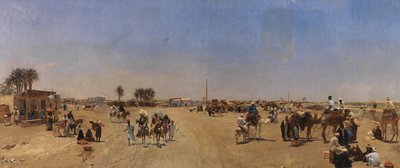 El Cairo visto desde el puente Kasr-el-Nil de Emile Charles Wauters