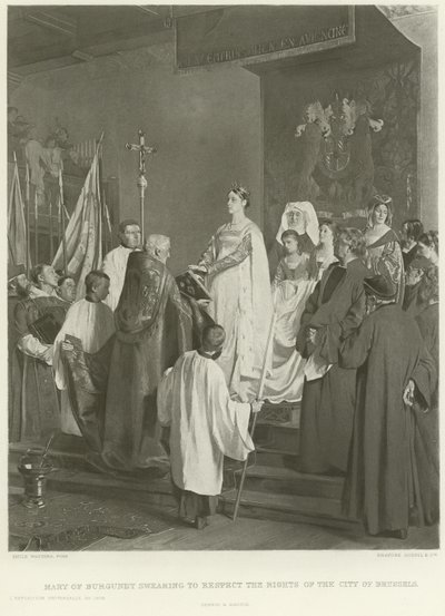 María de Borgoña jurando respetar los derechos de la Ciudad de Bruselas de Emile Charles Wauters