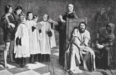 La locura de Hugo van der Goes (litografía) de Emile Charles Wauters