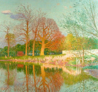 Castaño al sol de la tarde de Emile Claus