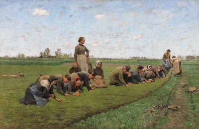 Deshierbe del lino en Flandes de Emile Claus