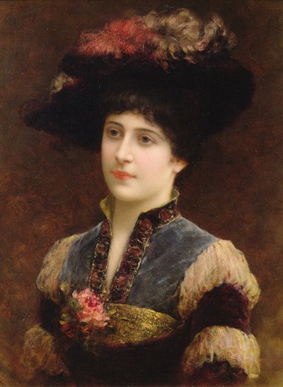 Dama con sombrero, 1887 de Emile Eismann Semenowski