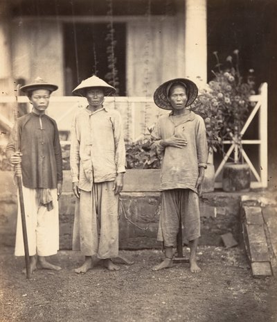 Prisioneros conducidos por un Mata, Cochinchina de Emile Gsell
