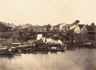 Vista de la ciudad china Cholen Hoja No. 2, Saigón, Cochinchina, 1866 de Emile Gsell