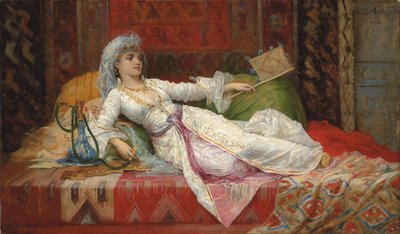 Mujer turca reclinada; Femme Turque allongée, 1895 de Emile Henri La Porte